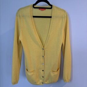 Christopher Fischer Yellow‎ Cashmere Cardigan Sweater Size M/L
